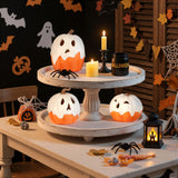 Light-Up Ghost Pumpkin Decorations – Handmade LED Halloween Table Ornaments (Set of 3) 🎃👻
