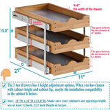 3-Tier Wooden Pull-Out Cabinet Drawer – Vertical Slide-Out Storage System for Kitchen, Pantry & Bathroom