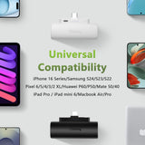 Miady 12 Pack Mini Portable Charger 5000mAh with Built-in USB-C Connector, Compact Plug-In Power Bank Fast Charging Battery Pack Set – Multi Color