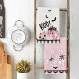 Pink Halloween Dish Towels – 4Pc Soft & Absorbent Cotton Tea Towels with Cute Seasonal Print (18x26 in, Artoid Mode)