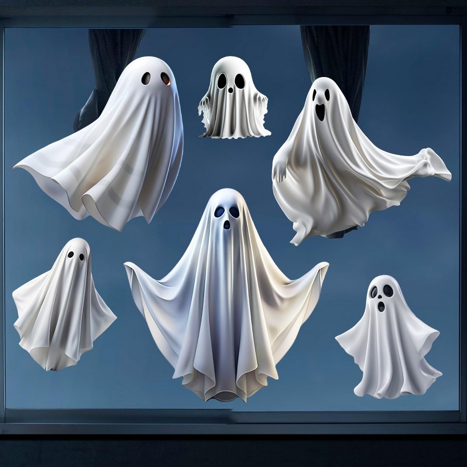 Halloween Ghost Window Clings – Double-Sided Vinyl Stickers for Glass Doors, Mirrors & Windows