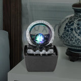 LED Rolling Ball Tabletop Water Fountain – Adjustable 3-Level Indoor Zen Decor (Painted Resin)