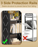 METALOONG 3-Tier Adjustable Metal Bookshelf – Heavy-Duty Storage Rack with Anti-Tip Safety Kit (Black)