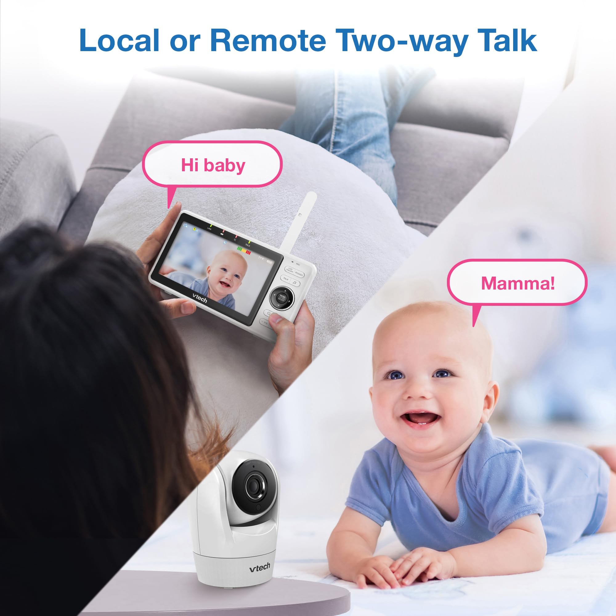 VTech VM901HD Smart WiFi Baby Monitor with 5" HD Parent Unit, 1080p Camera, Night Vision & Remote Pan Tilt Zoom
