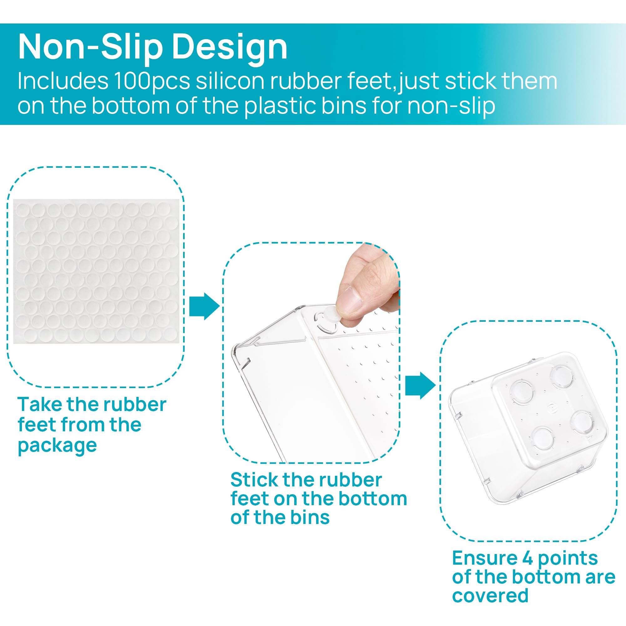 25-Piece Clear Drawer Organizer Trays Set – Non-Slip Stackable Storage Bins for Home, Office & Vanity