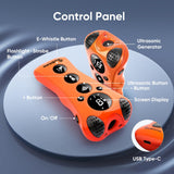 Adjustable Ultrasonic Dog Training Device with 10 Frequency Levels, LCD Display, Rechargeable Battery, and LED Flashlight for Behavior Correction
