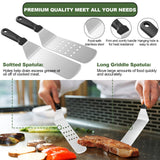 18-Piece BBQ Griddle Accessories Set – Stainless Steel Flat Top Grill Tools (Black)