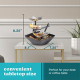 Homedics Tabletop Water Fountain Zen Relaxation Indoor Decor with Soothing Sound LED Light Black