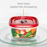 5-Cup Food Storage Containers – 3-Pack BPA-Free Meal Prep Containers with Easy Find Lids (Red)