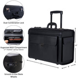 Alpine Swiss 17-Inch Rolling Laptop Briefcase with Wheels & Combination Locks – Black