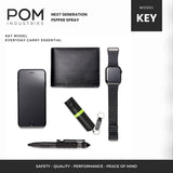 POM Premium Pepper Spray Keychain – Quick-Release OC Defense with UV Dye & Flip-Top Safety (Black Pink)