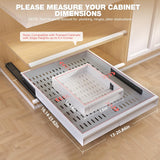 Expandable Pull-Out Cabinet Organizer with Handle – Adjustable Width & Depth, 3-Rail Slide-Out Shelf (White, 2-Pack)