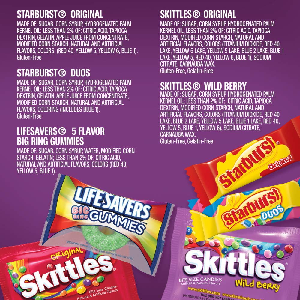 STARBURST, SKITTLES & LIFE SAVERS Halloween Variety Bag – 315PCS Fruity Candy Mega Mix 🍓🍋🍇 Perfect for Parties & Trick-or-Treat 🎃
