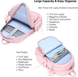 Pink 3-Piece School Backpack Set with Laptop Sleeve