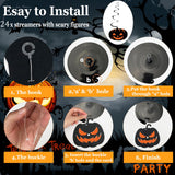Halloween Hanging Swirl Decorations Set 🎃 – 60-Piece Indoor & Outdoor Party Kit with Ghosts, Bats & Pumpkins
