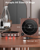 House Gem Smart Mug Warmer 36W Coffee Cup Heater with Temperature Display Timer Auto Shut Off Wood
