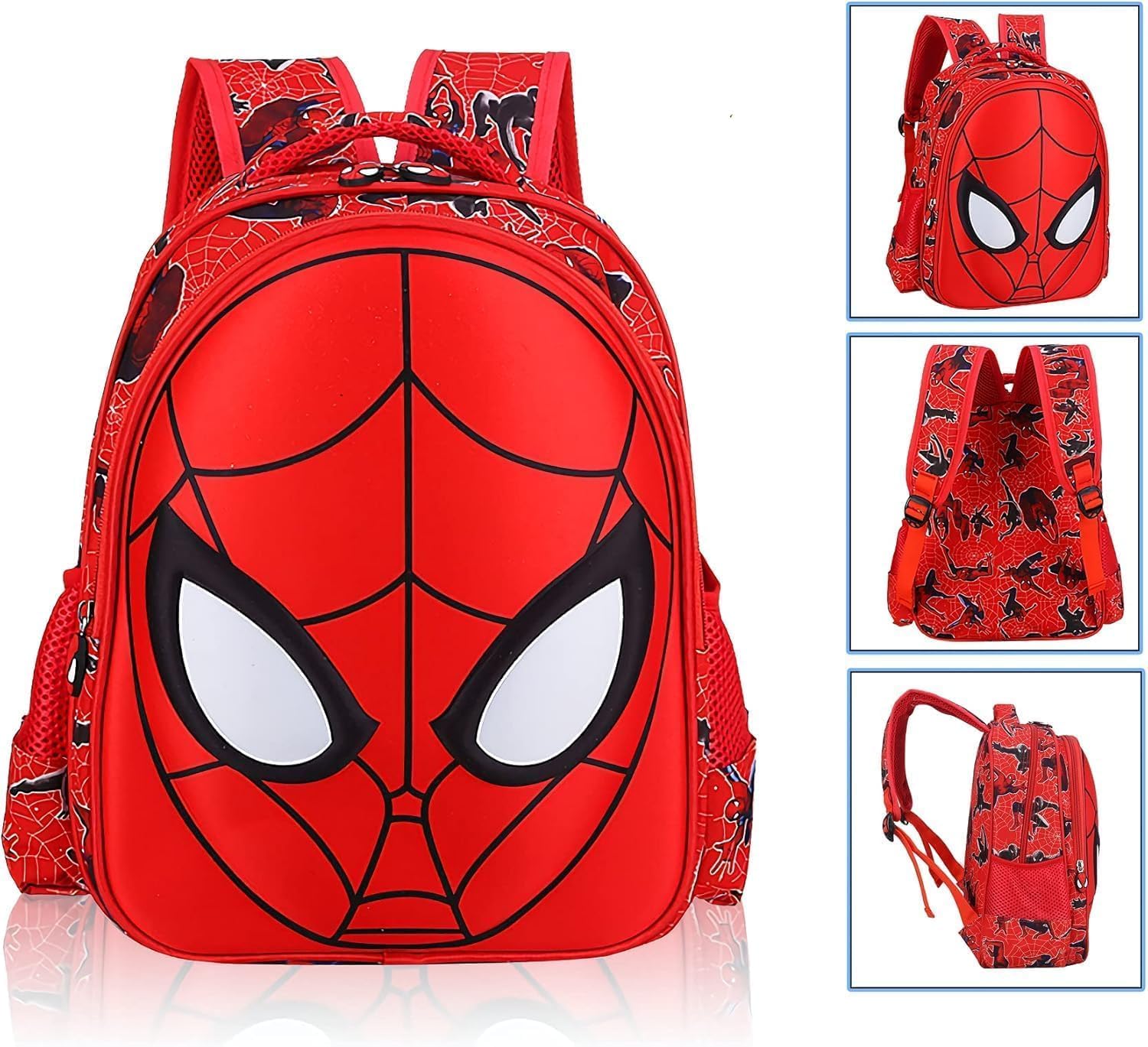 Red 3D Spider School Backpack Set with Pencil Case