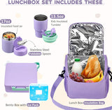 Purple 4-Piece Lunch Set with 17 oz Food Jar