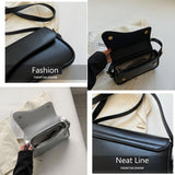 Y2K Trendy Shoulder Bag for Women – Vegan Leather Hobo & Saddle Purse with Removable Straps (Black)