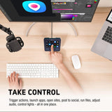 VSDinside 18-Key Programmable Macro Keypad Stream Controller with LCD Visual Keys & RGB Ring for Gaming, Streaming and Workflow Control