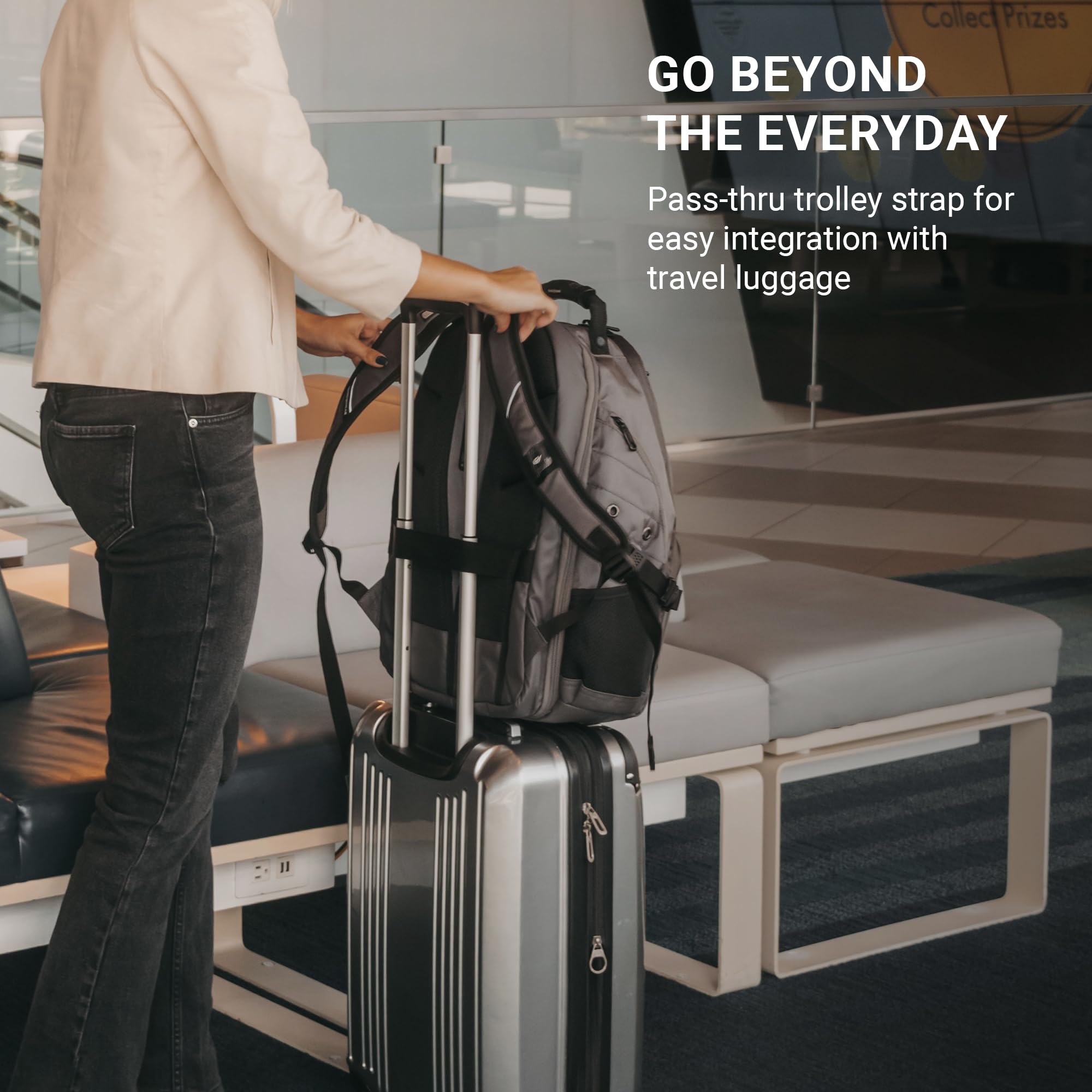 SwissGear 1900 ScanSmart 17″ Laptop Backpack – TSA-Friendly Tech Backpack with RFID Protection (Black/Black)