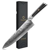 8-Inch Damascus Chef Knife – VG-10 Core, 67-Layer Steel, Ultra-Sharp 15° Edge