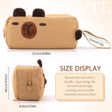 Brown Capybara 3-Compartment Pencil Case