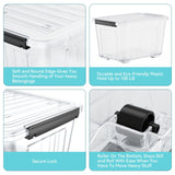 Extra Large Clear Storage Bin with Lid – 72QT / 68L Stackable Plastic Storage Box