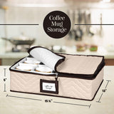 Quilted China Storage Container Set – 5-Piece Dinnerware & Glassware Protection Organizer (12 Place Settings)