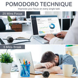 Rotating Pomodoro Timer Hexagon with Flip Control, Preset 5/10/25/30/60 Min & Stopwatch, Silent Vibration Desk Timer for Work, Study & Kitchen – Black