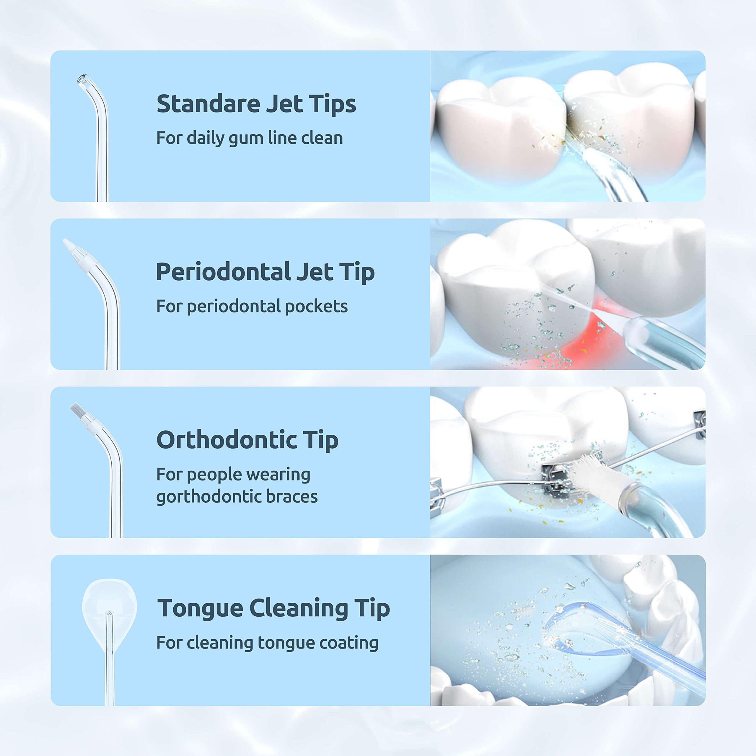 Portable Water Flosser Oral Irrigator – Cordless Dental Cleaner with 3 Cleaning Modes, 140PSI Power & USB Rechargeable Battery