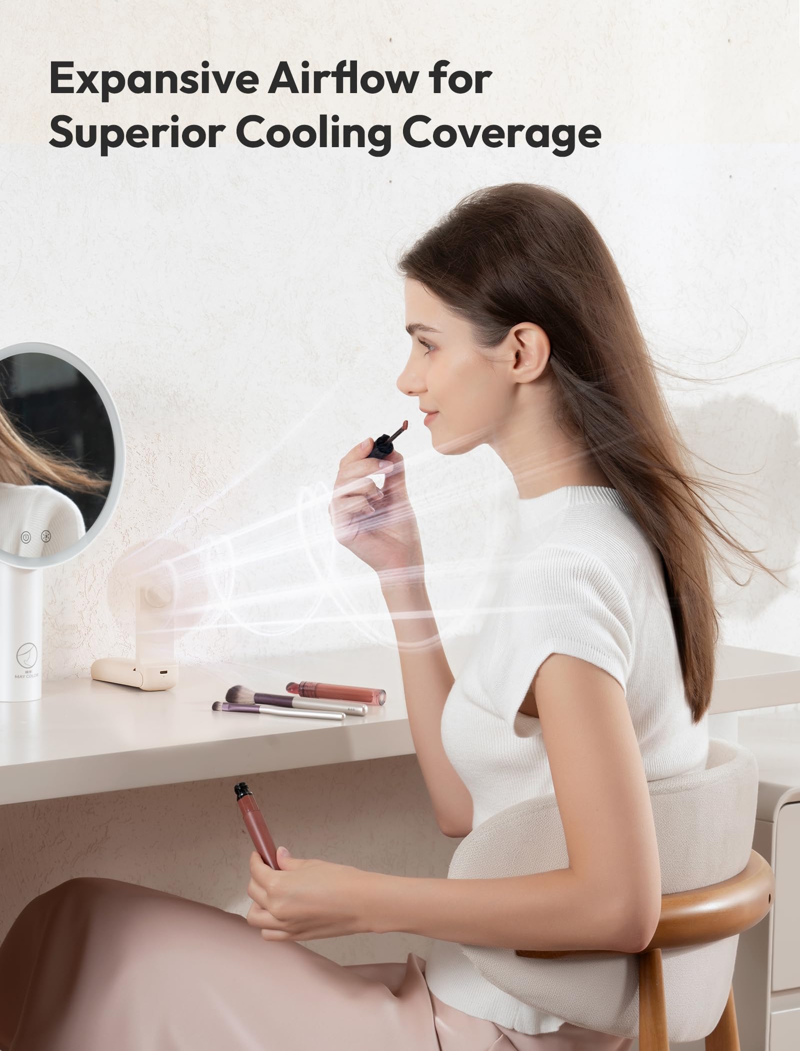 Slim Portable Handheld Fan – Foldable Mini Personal Cooling Fan with 3 Speed Settings