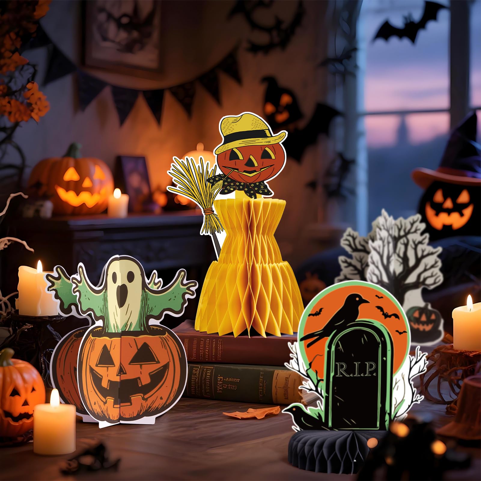 Halloween Table Centerpieces – Reusable Party Decorations for Kids & Adults with Fun Spooky Designs