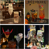 Halloween Cocktail Picks Set – 240Pcs Bamboo Party Toothpicks with Ghost, Pumpkin & Bat Designs for Snacks, Fruits & Appetizers
