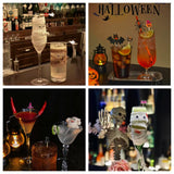 Halloween Cocktail Picks Set – 240Pcs Bamboo Party Toothpicks with Ghost, Pumpkin & Bat Designs for Snacks, Fruits & Appetizers