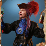 2PCS Wine Red Pirate Bandana & Sash Set – Polyester Halloween Costume Accessory for Men & Women