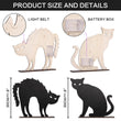 2PCS Halloween Black Cat Wooden Decorations with Purple LED Lights – Spooky Tabletop Décor for Indoor & Outdoor Displays