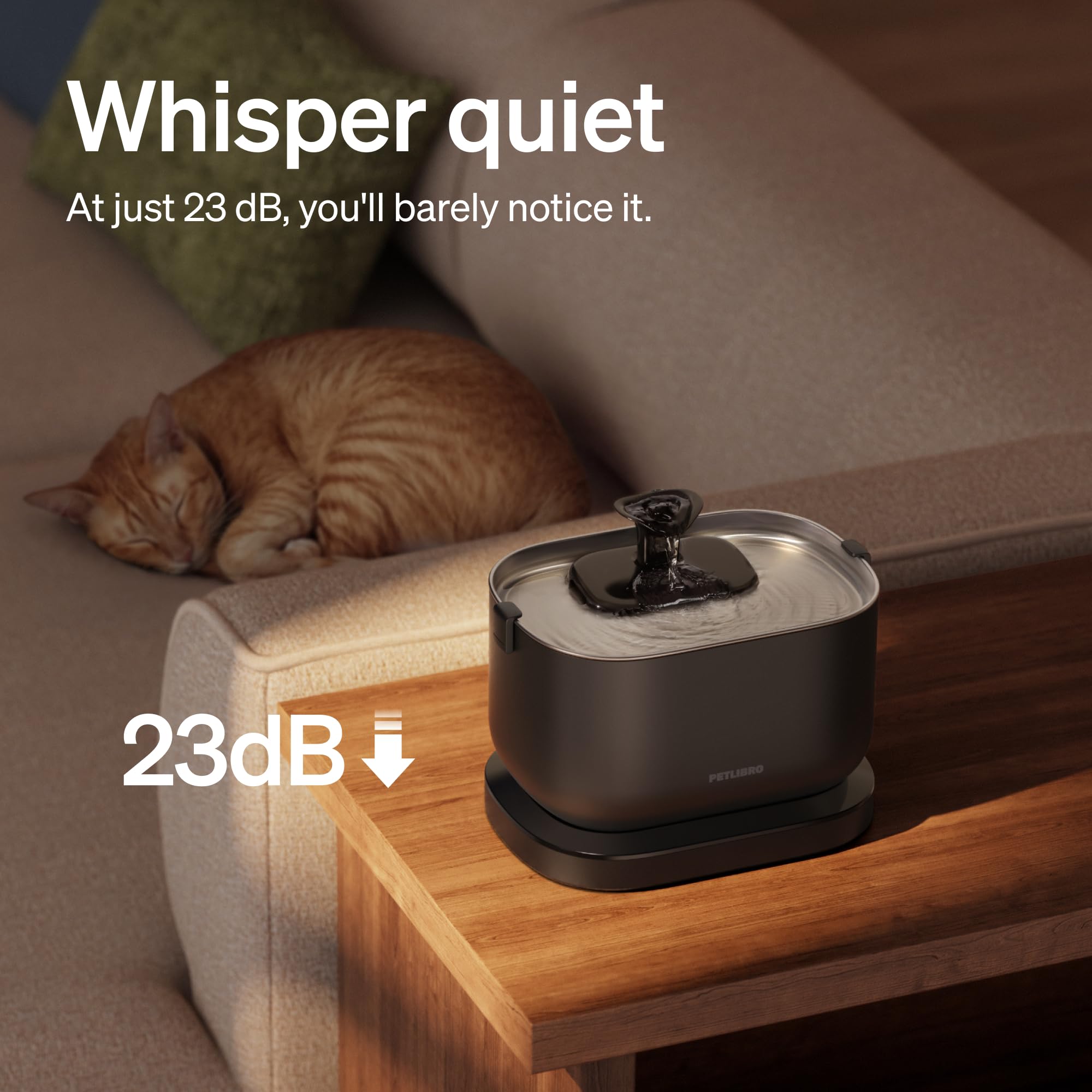 PETLIBRO Dockstream Battery-Operated Cat Water Fountain 3L – 5000mAh Wireless Stainless Steel System (Black)