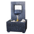 Slate Gray Tabletop Water Fountain with Amber LED – Dual Power Indoor & Patio Décor (Gray)