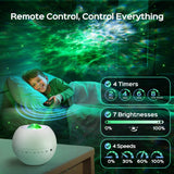 4-in-1 Galaxy Star Projector with Bluetooth Speaker – 15 Colors Aurora Night Light & White Noise Machine