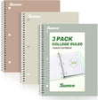 3-Pack Aesthetic College Ruled Spiral Notebooks