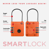 Apple Find My Compatible Smart TSA Luggage Lock with Bluetooth Tracking, Water-Resistant Travel Padlock