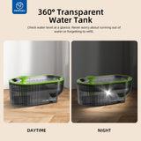 2.5L Stainless Steel Cat Water Fountain with LED Water Level Window, USB Powered Quiet Pump & Waterproof Silicone Mat – Green