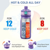 Kids 5-Compartment Bento Lunch Set with 8 oz Food Jar, 17 oz Insulated Bottle and Lunch Bag