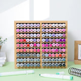 126-Marker Bamboo Desktop Organizer with 18 Compartments
