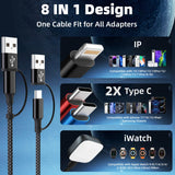4-in-2 Multi Charging Cable for iPhone & Apple Watch – USB-A / USB-C Multi Device Charger