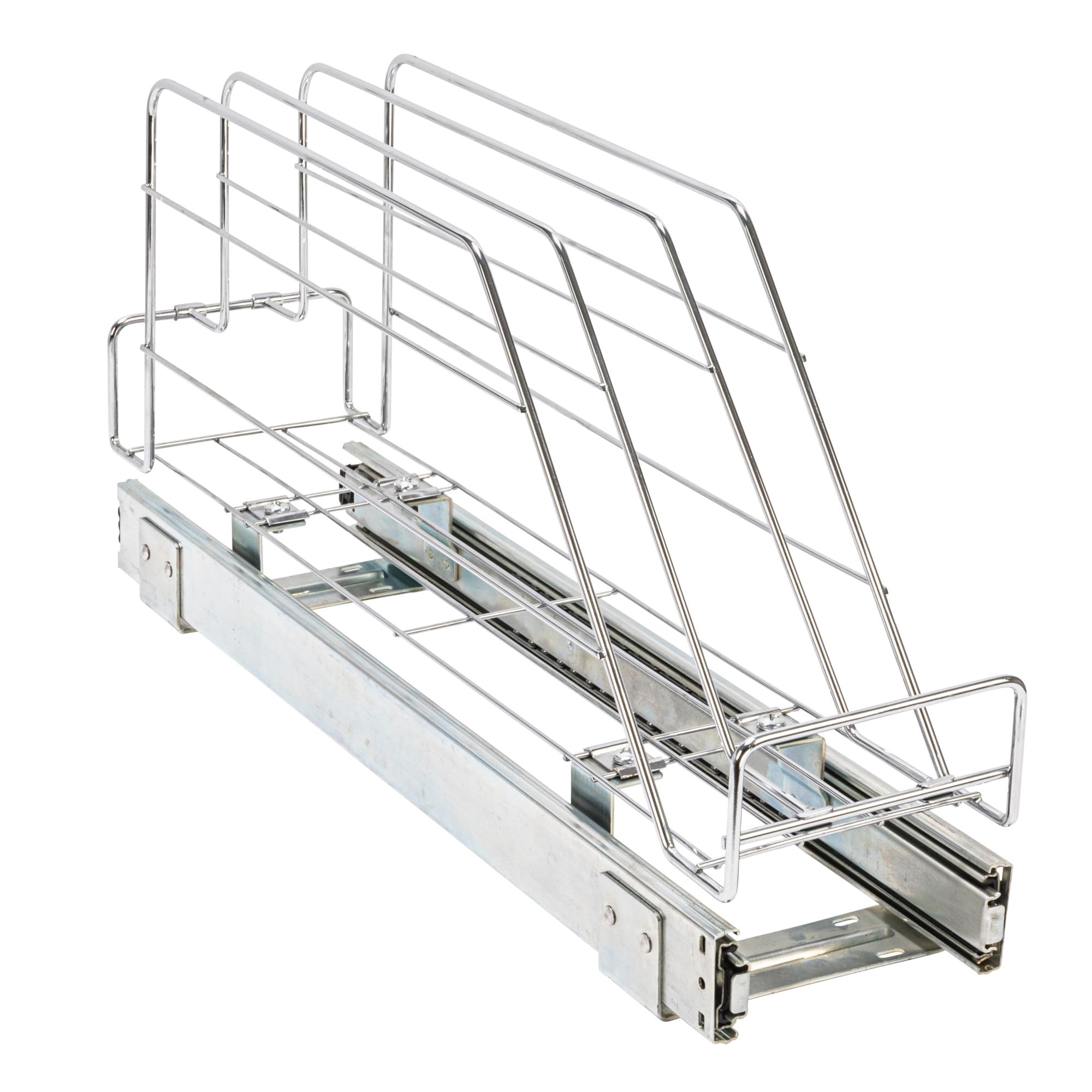 Household Essentials Glidez 3-Slot Pull-Out Cookware Organizer – Chrome Slide-Out Rack for Pots & Bakeware