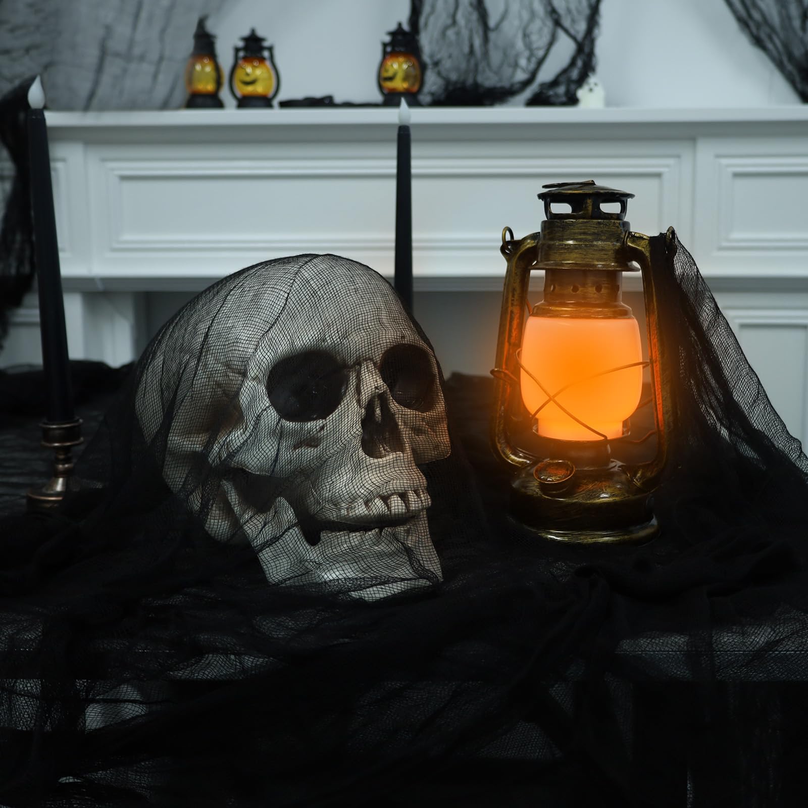 Oversized Halloween Creepy Cloth – 410 x 80 in Black Spooky Gauze Fabric for Haunted House & Party Decor
