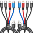 4-in-1 Multi Charging Cable (Dual USB-C, Lightning & Micro USB) – 5FT Universal Fast Charger Cord for iPhone, Android & Multiple Devices