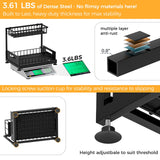 Under Sink Organizer (2-Tier) – L-Shaped Metal Pull-Out Cabinet Storage with Sliding Drawer